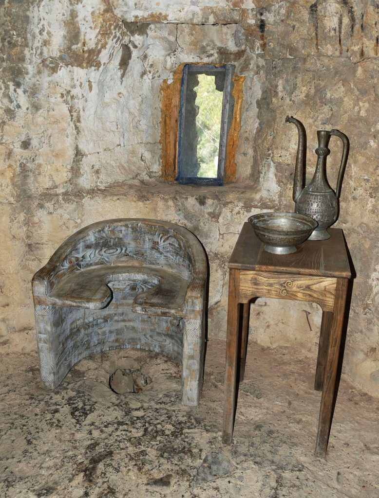 Een wc in een kasteel in de middeleeuwen