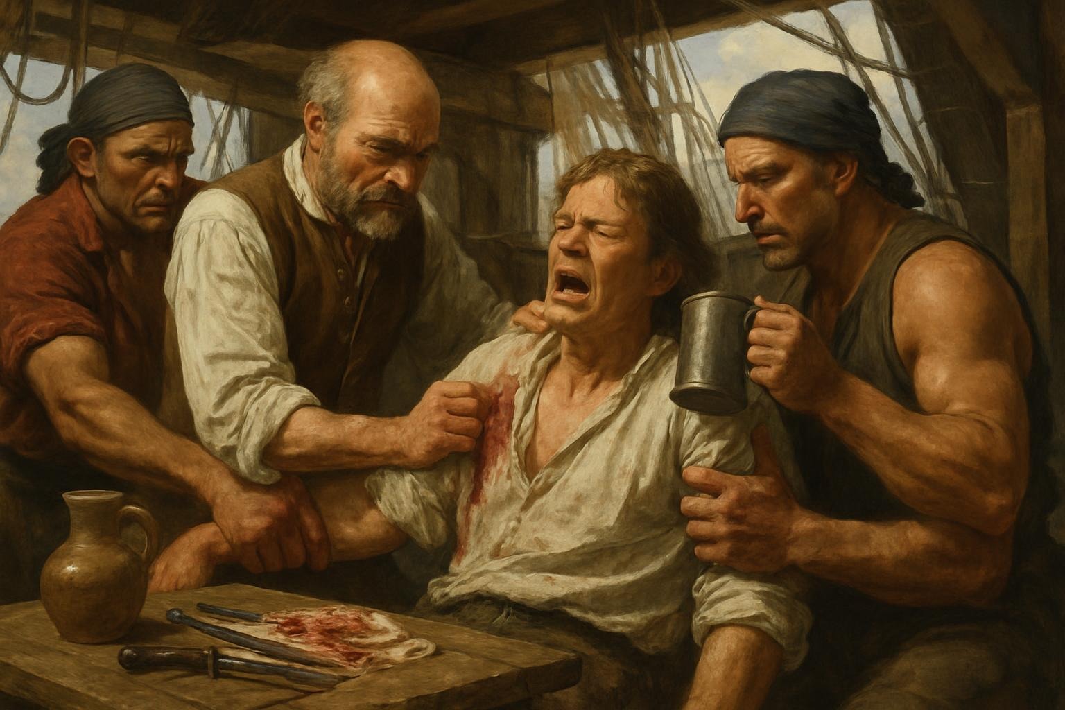 Een barbier op een VOC schip