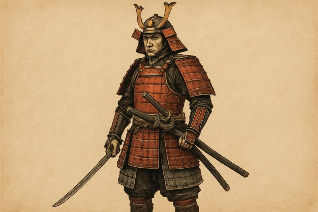 Een tekening van een Samurai