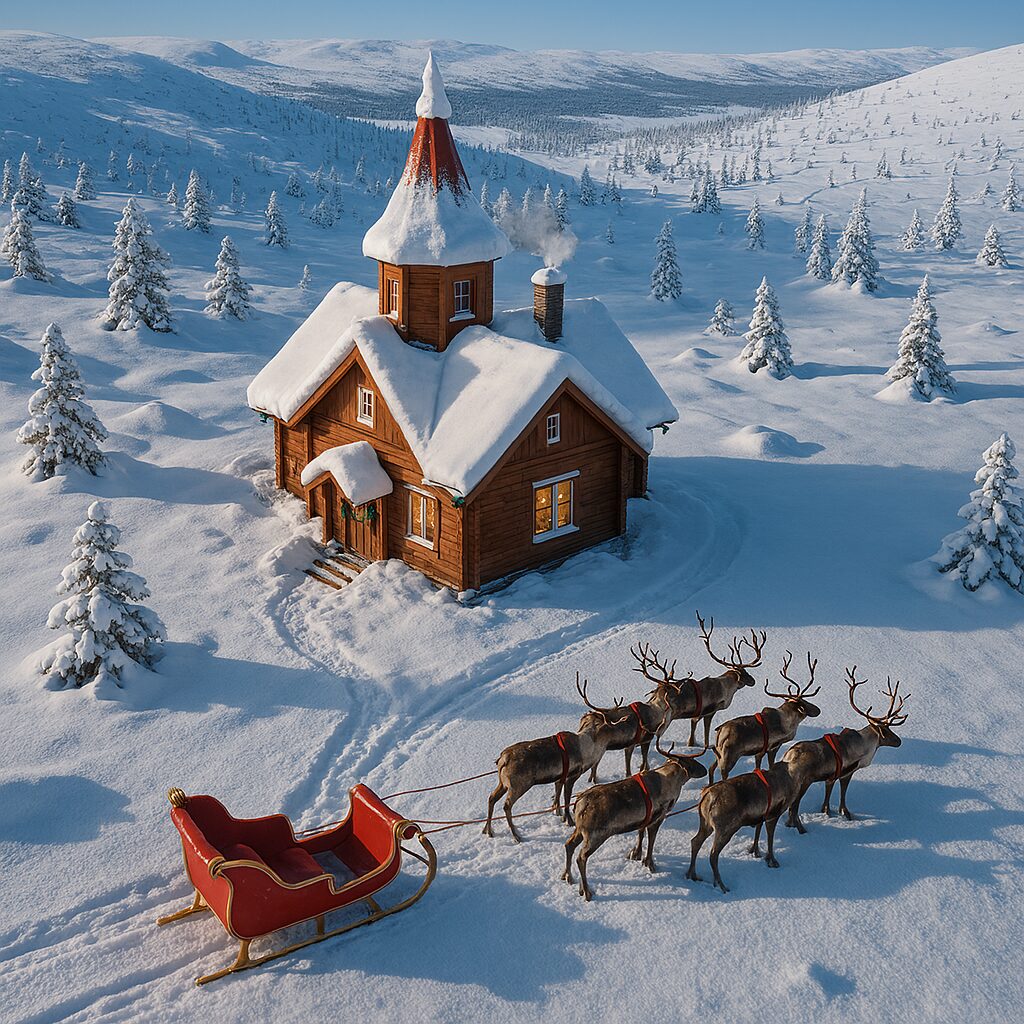 Het huis van de kerstman op de Noordpool