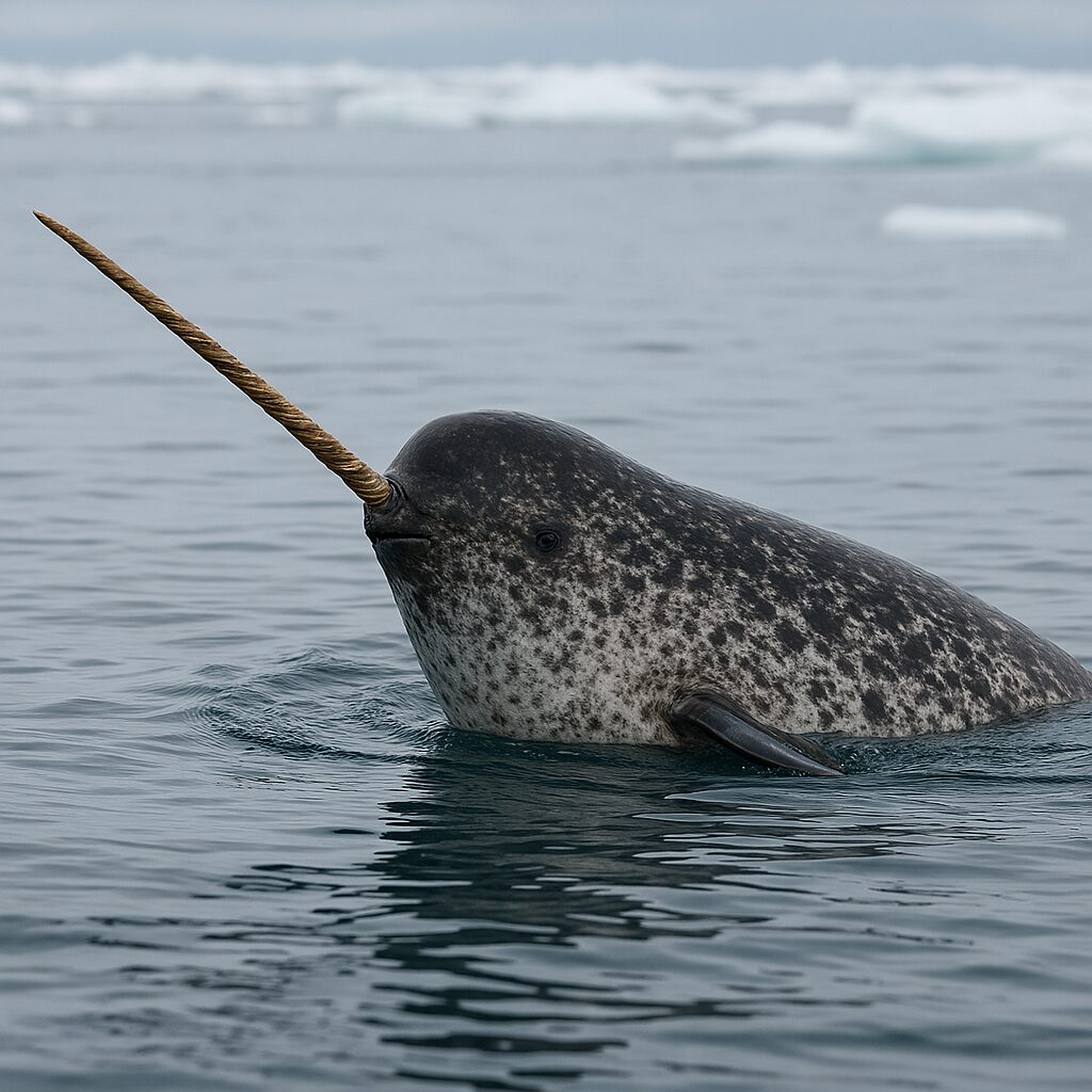Een Narwal in het noordpool gebied