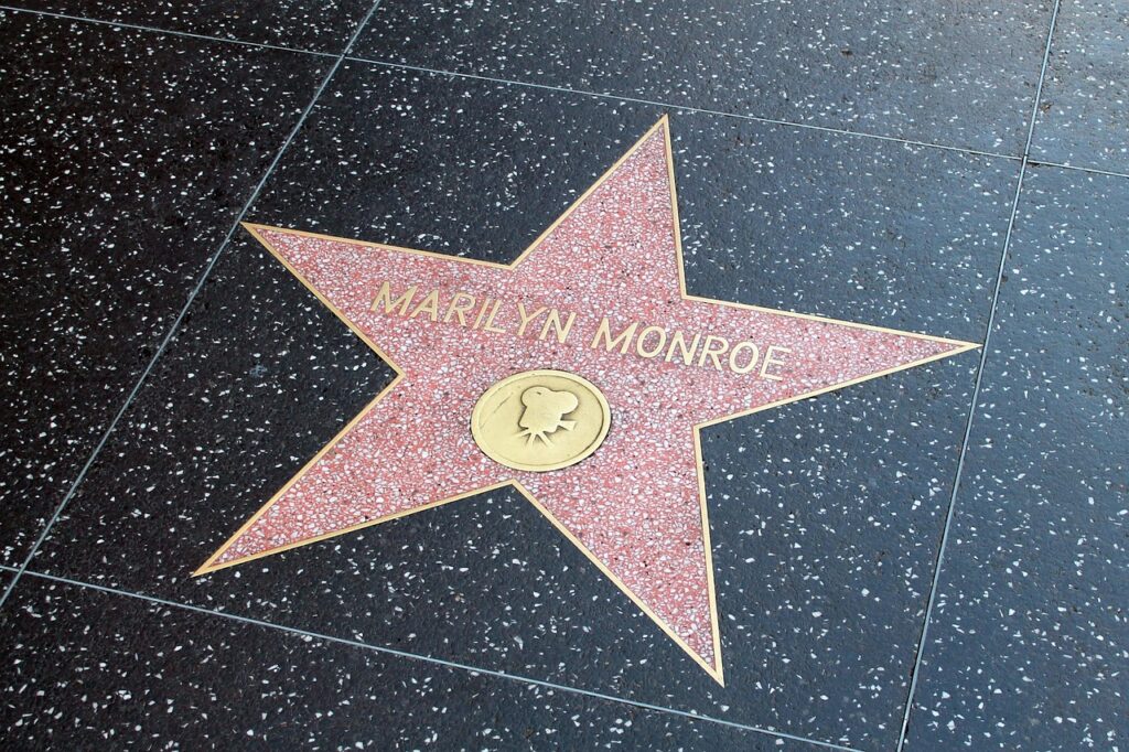 De Walk of fame ster van Marilyn Monroe