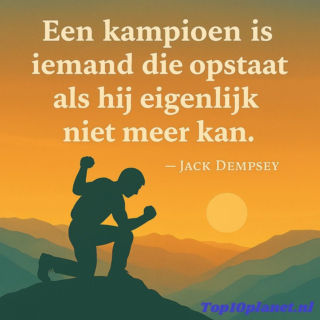 Motivatie spreuk met silhouet en zonsondergang