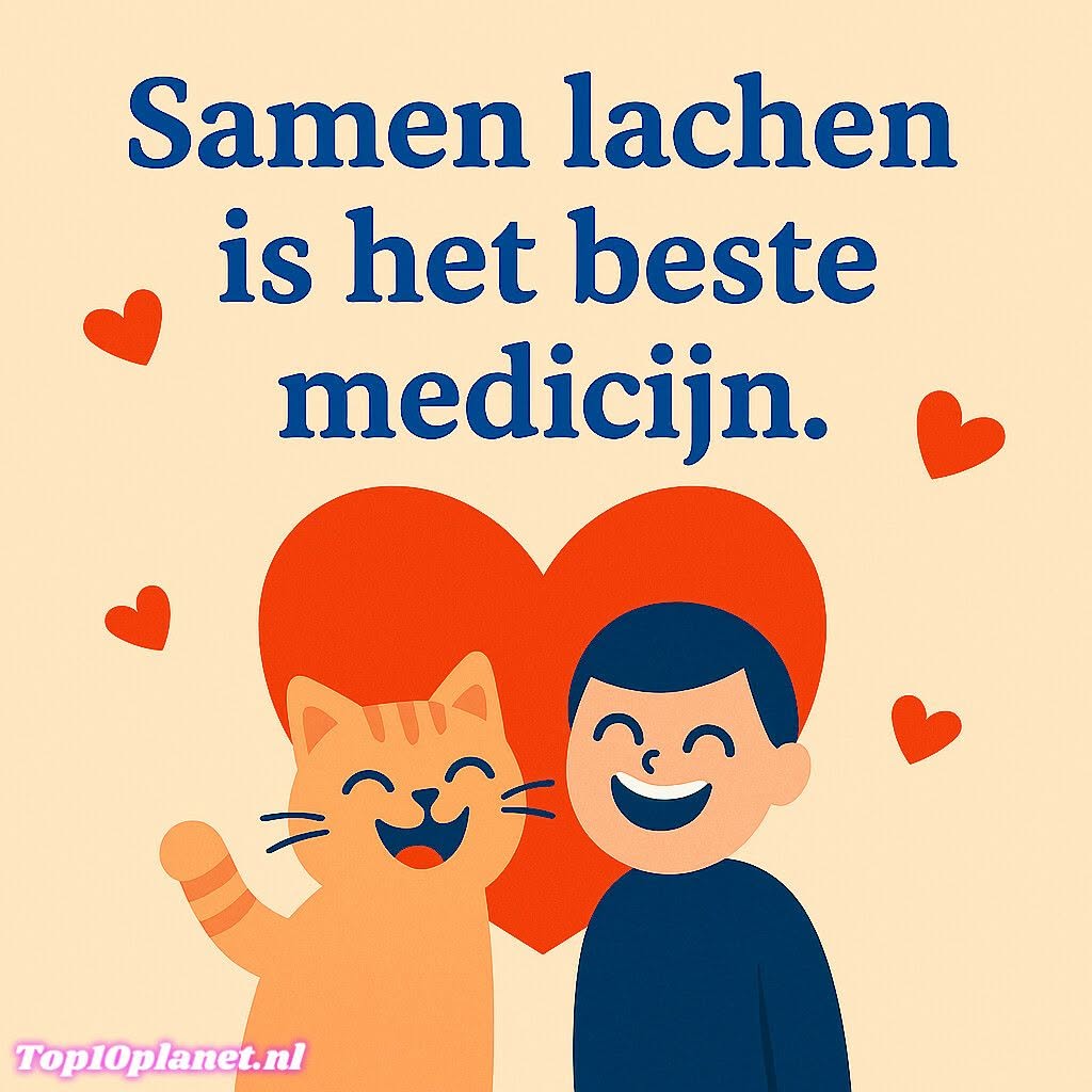 Positieve spreuk met persoon en kat