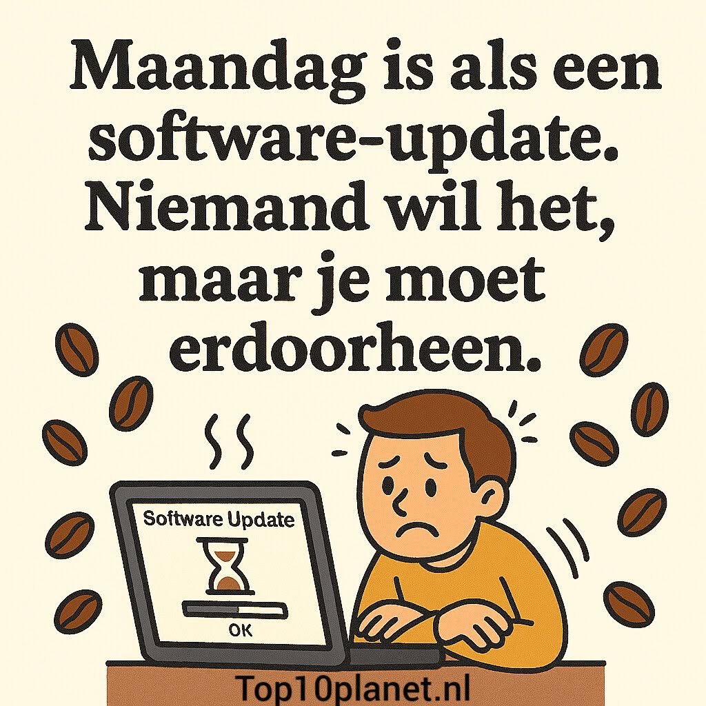 Humoristische spreuk over maandag en software